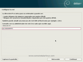 Debian 8 netinstall 006 server config configurar interfaz de red ip fija configurar red manualmente 