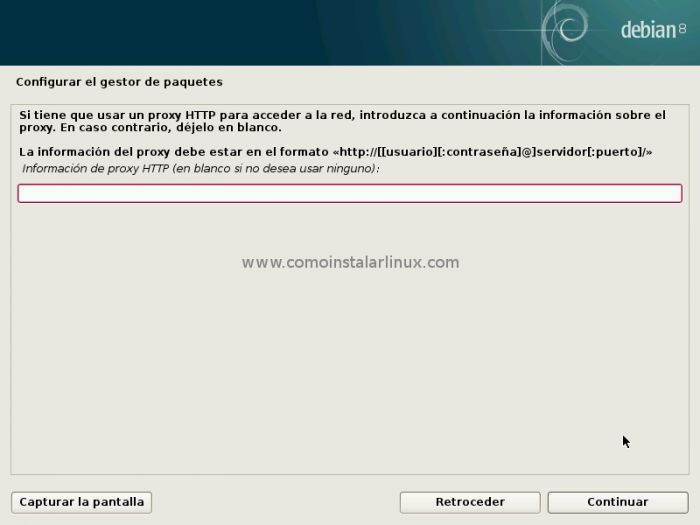 Debian 8 netinstall server config configurar servidor install config proxy configurar proxy