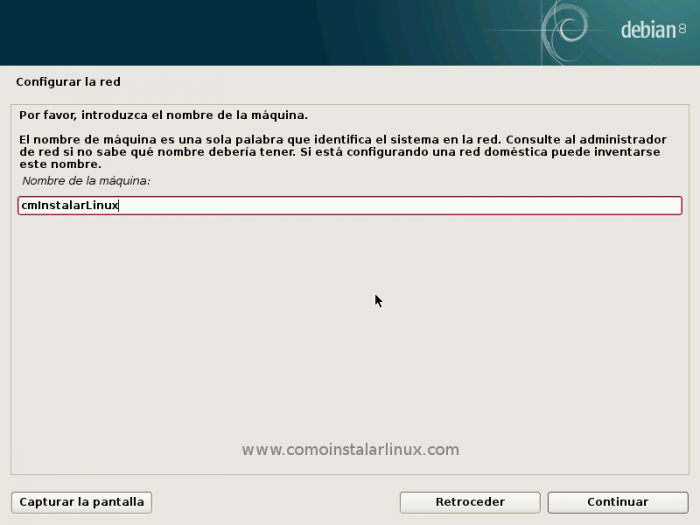 Debian server install jessie 8 instalación servidor nombre network config