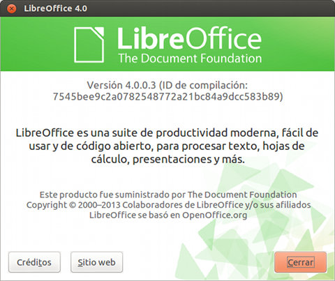 LibreOffice 4.0 Instalado en Ubuntu