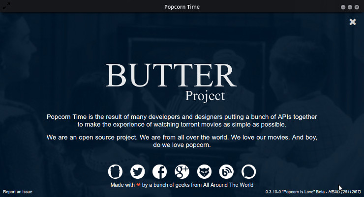 Popcorn Time 3.10 butter project