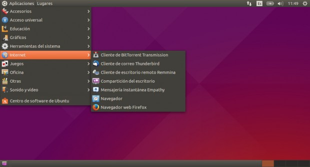 Aspecto de Ubuntu Classic Desktop en Ubuntu 15.04