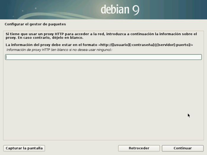 Debian 9 Install proxy config
