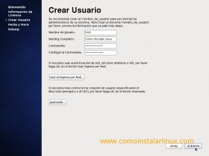 Como instalar Centos 6.4 - Crear usuario del sistema