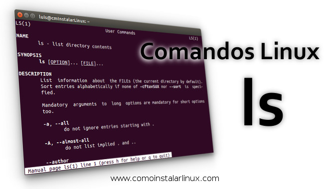 comandos linux comando ls command listar archivos -l archivos ocultos