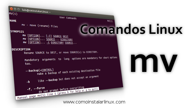 comandos linux mv move rename mover renombrar mv linux