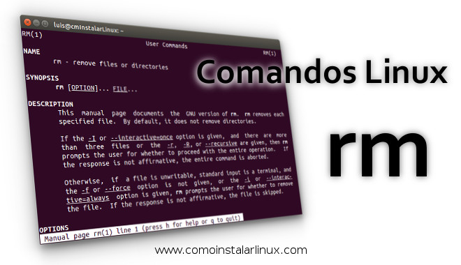 comandos linux rm comando borrar linux comando rm en linux comoinstalarlinux.com