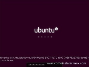 Como Instalar Ubuntu 12.10 contraseña ingresada de cifrado de disco