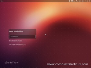 Como Instalar Ubuntu 12.10 Pantalla de inicio de sesion de ubuntu 12.10