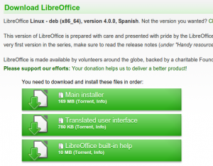 descargar LibreOffice 4.0 e instalar en Ubuntu