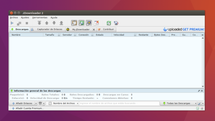 jdownloader2 running on ubuntu