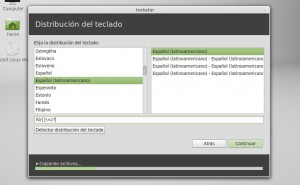 Instalar linux mint 13 Mint Tipo de teclado Latinoamericano