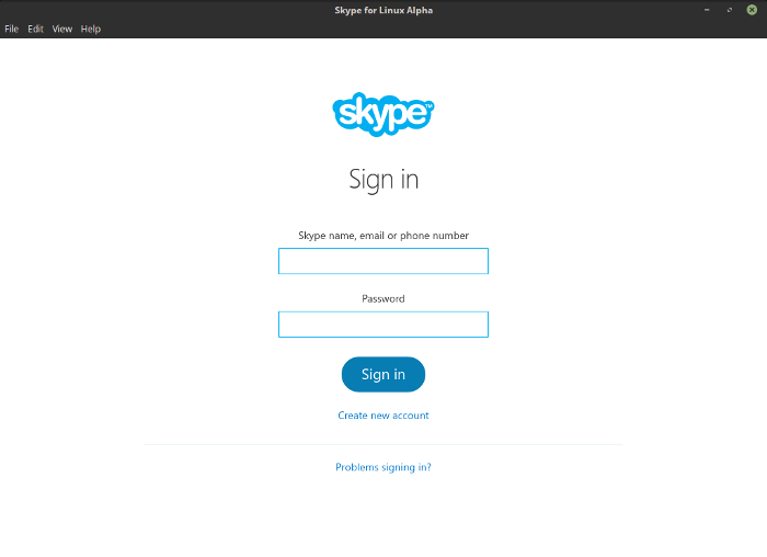 nuevo skype for linux start