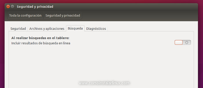 que hacer despues de instalar ubuntu 15.10 desactivar búsquedas en línea