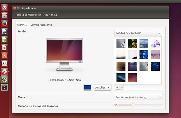configurar tamaño de iconos del lanzador de ubuntu