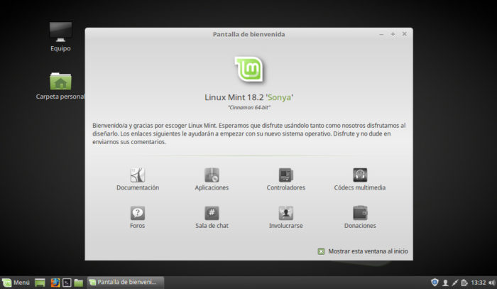 Linux Mint Wellcome Page