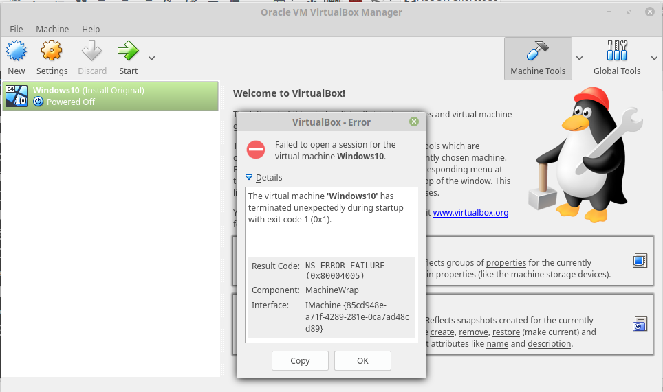 Virtualbox error on start linux mint ubuntu secure boot error01